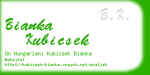 bianka kubicsek business card